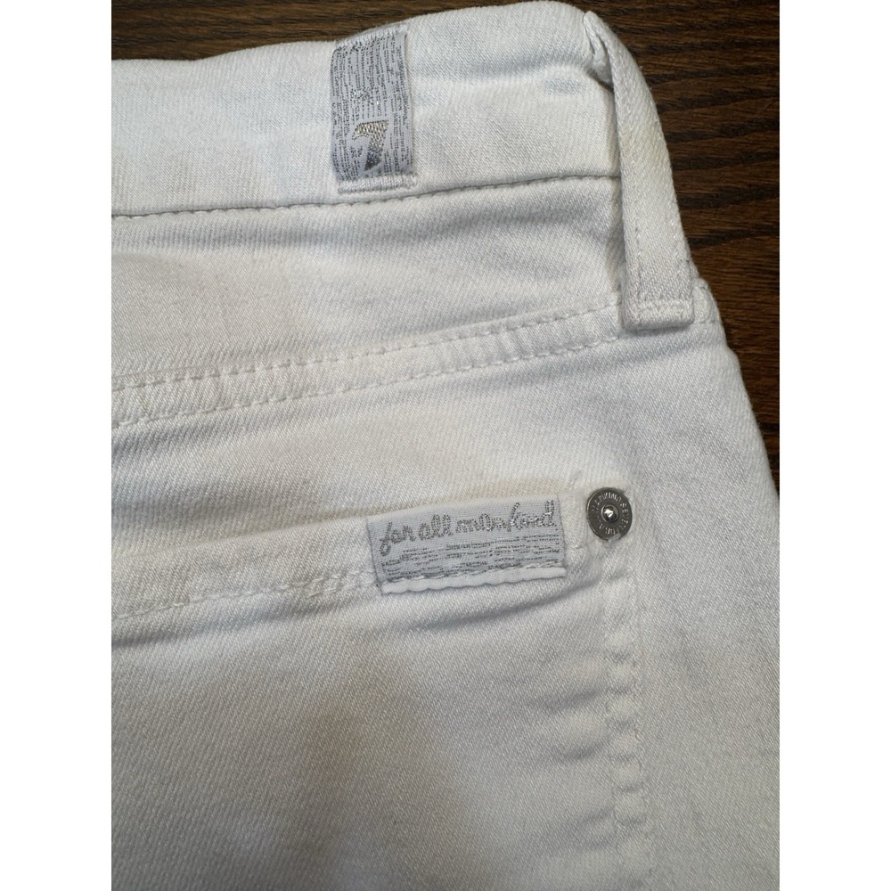 7 For All Mankind Kimmie Crop White Stretch Jeans Women's Size 25 = Size 0-2 - Picture 7 of 11